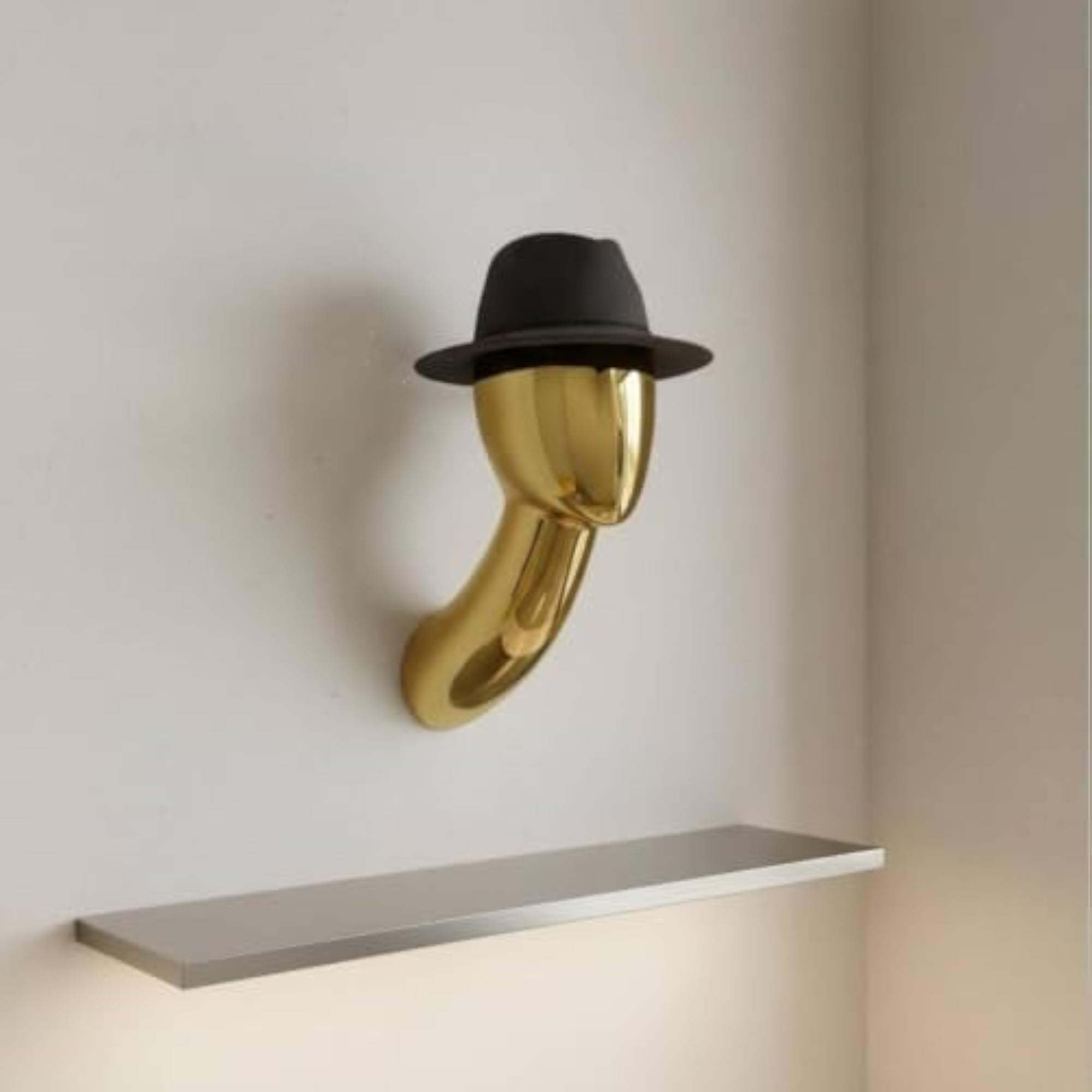 Glossy Finish Wall Mounted Mannequin Head, Modern Design